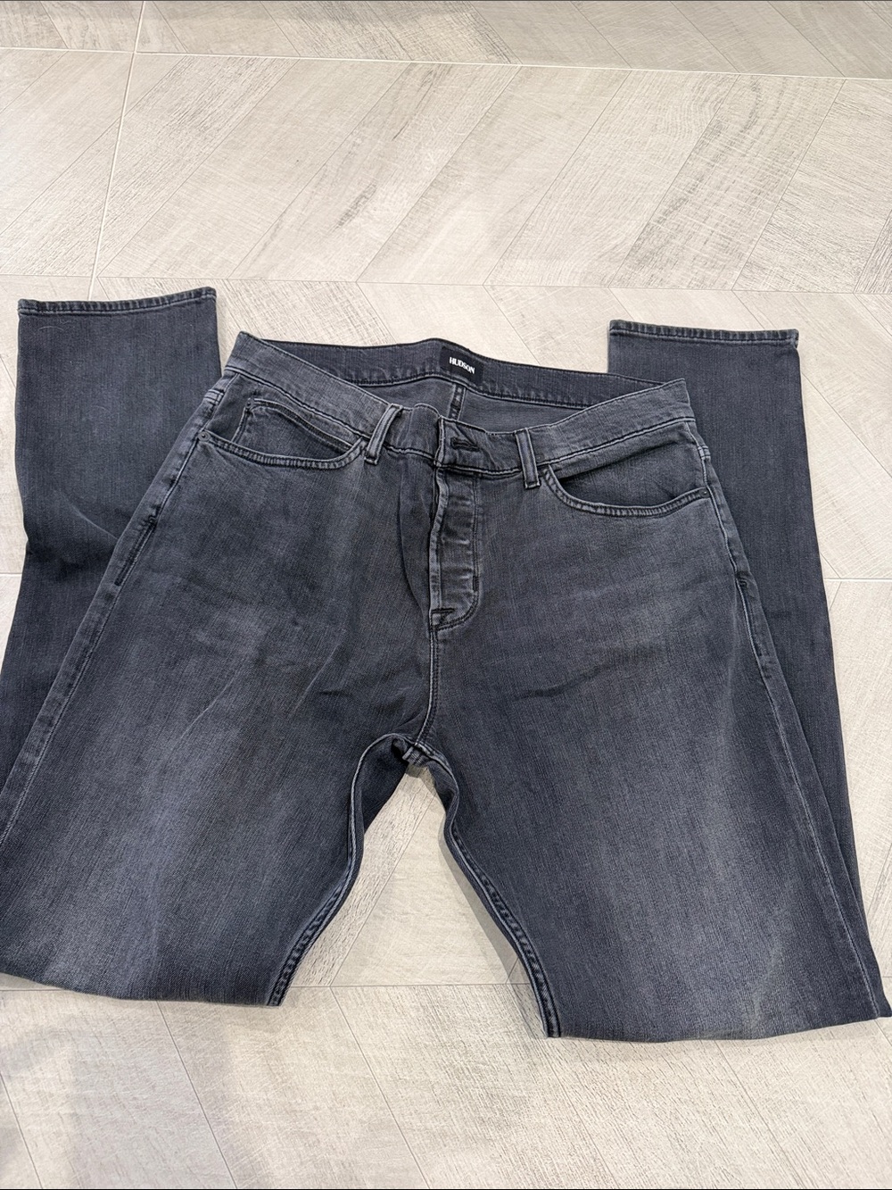 Hudson Jeans Men's Washed Charcoal Skinny Jeans